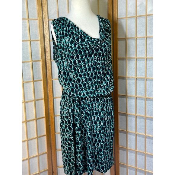 Banana Republic Med Green and Black Dress - Picture 1 of 13